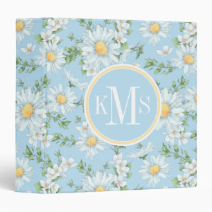 Pastel Daisy Flower Garden Pattern Binder