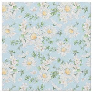 Pastel Daisy Flower Garden Pattern Fabric