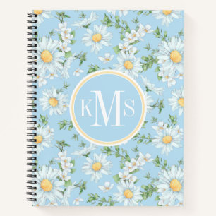 Pastel Daisy Flower Garden Pattern Notebook