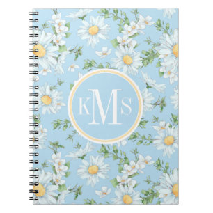 Pastel Daisy Flower Garden Pattern Notebook
