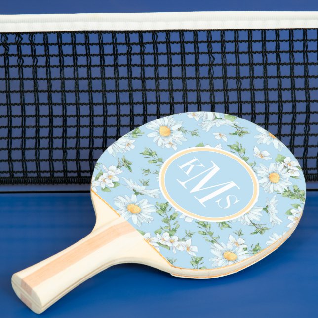 Pastel Daisy Flower Garden Pattern Ping Pong Paddle (Insitu)
