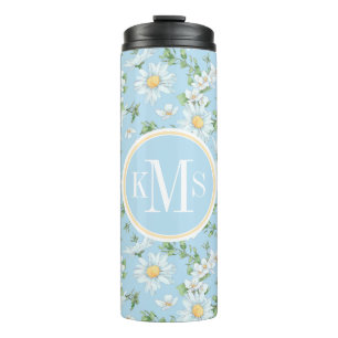 Pastel Daisy Flower Garden Pattern Thermal Tumbler