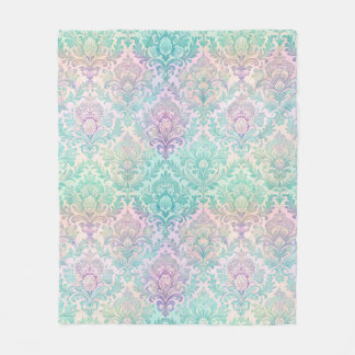 Pastel Damask Fleece Blanket