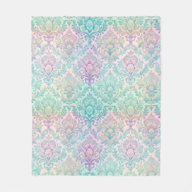 Pastel Damask Fleece Blanket (Front)