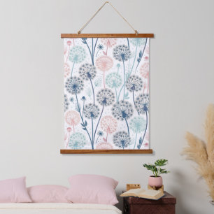 Pastel Dandelion Dreams – Whimsical Floral Hanging Tapestry