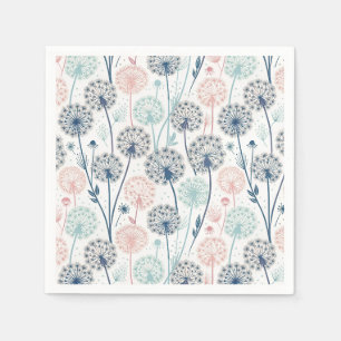 Pastel Dandelion Dreams – Whimsical Floral Napkin