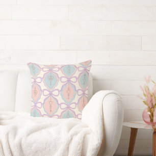 Pastel Decorative Girly Pink and Blue Throw Pillow