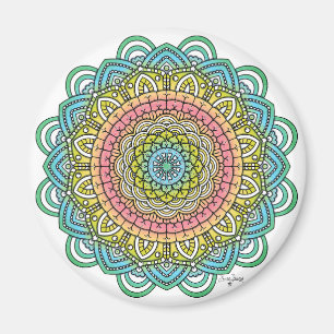 Pastel Defleur Mandala Magnet