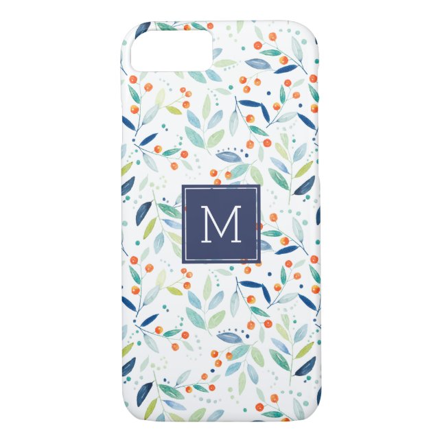 Pastel Delicate Watercolors Botanical Pattern Case-Mate iPhone Case (Back)