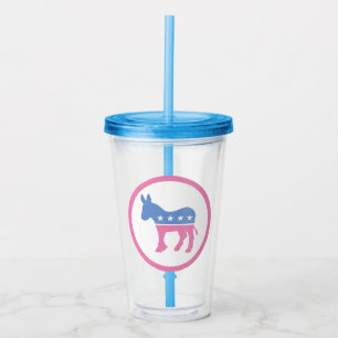 Pastel Democratic Donkey Acrylic Tumbler