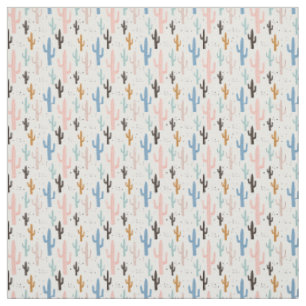 Pastel Desert Saguaro Cactus Pattern for DIY Mask Fabric