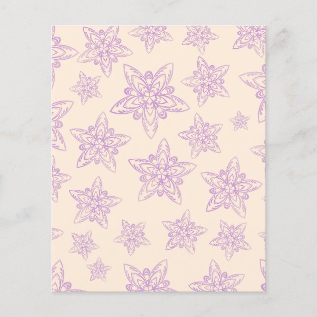 Pastel Design Scrapbook Paper - Purple Floral (Front)