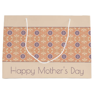 Pastel Design With Peach Large Gift Bag