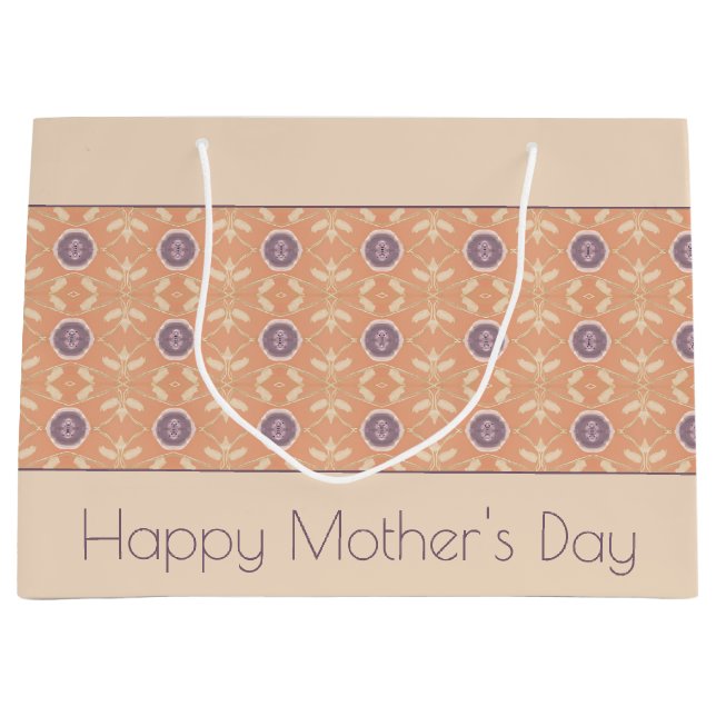 Pastel Design With Peach Large Gift Bag (Front)
