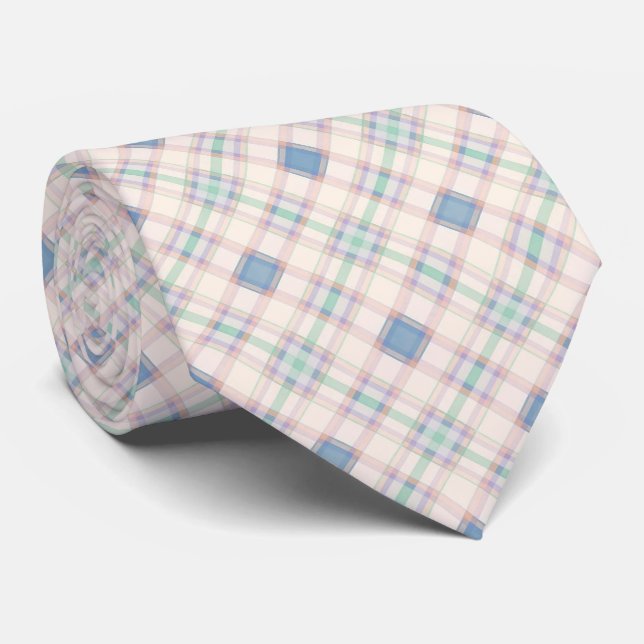 Pastel Diagonal Stripe Pattern Tie (Rolled)