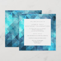 Pastel Diamond Geometric Birthday Party Blue