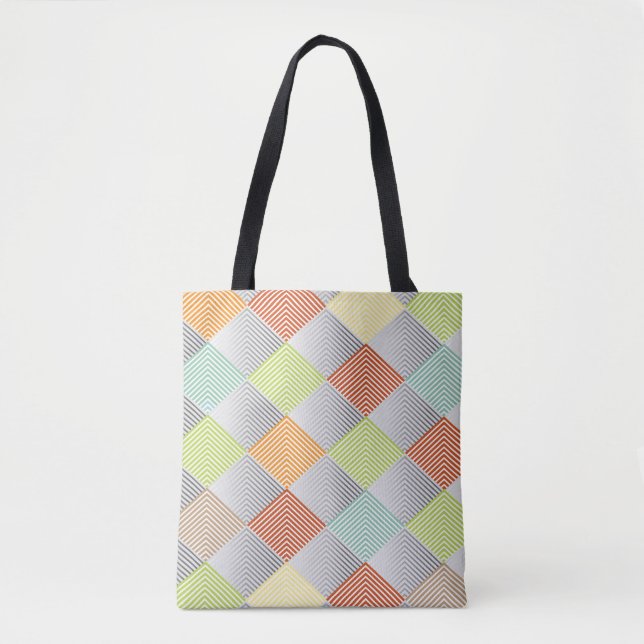 Pastel Diamond Pattern All-over-Print Tote Bag (Front)