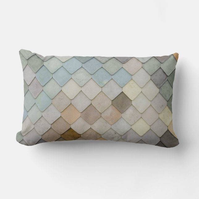 Pastel Diamond Pattern Lumbar Throw Pillow (Front)