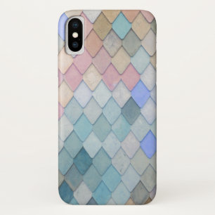 Pastel Diamond Pattern Mermaid Blue Green Pink Case-Mate iPhone Case