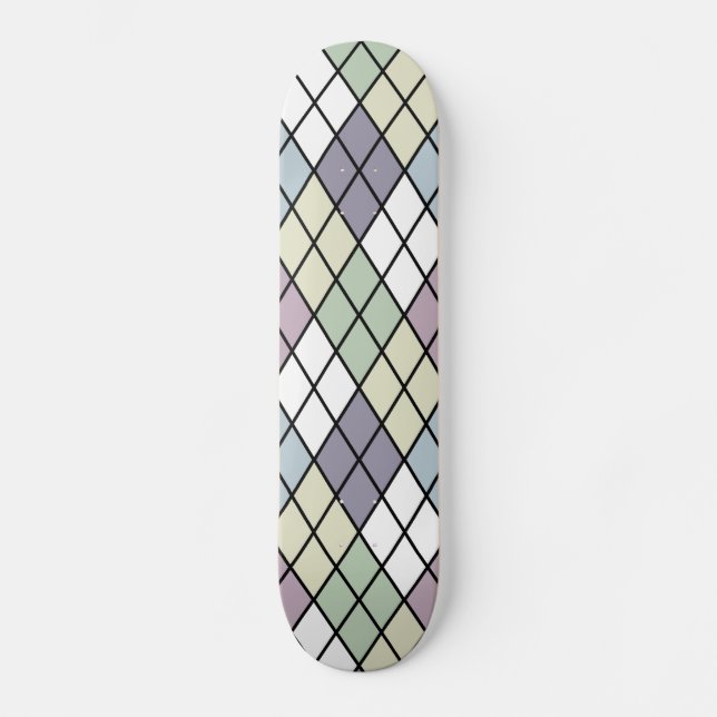 Pastel Diamonds Argyle Skateboard (Front)