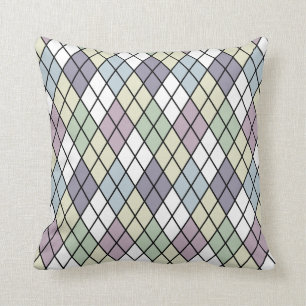 Pastel Diamonds Argyle Throw Pillow