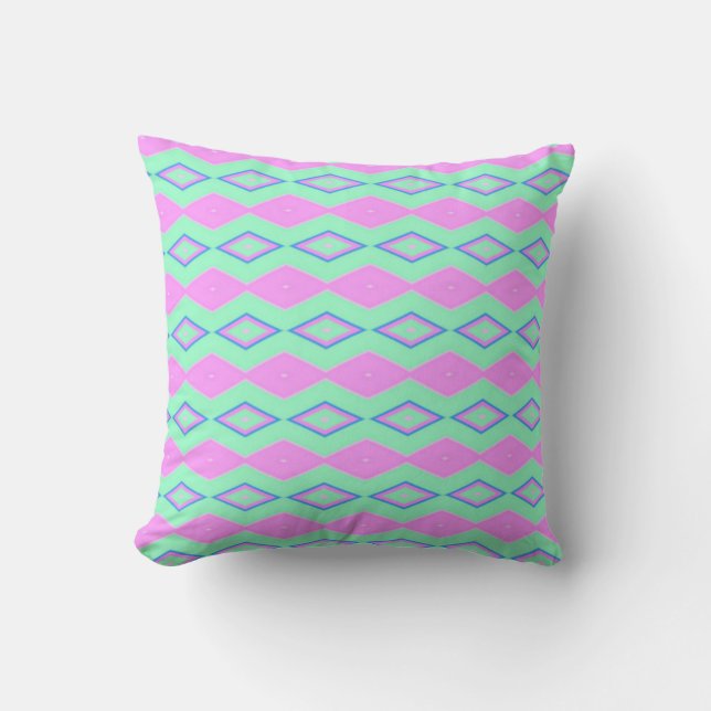 Pastel Diamonds Throw Pillow (Front)