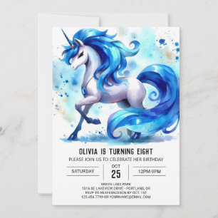 Pastel Digital Horse Birthday Invitation