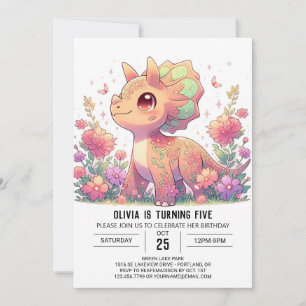 Pastel Dino Dinosaur Digital Birthday Invitation