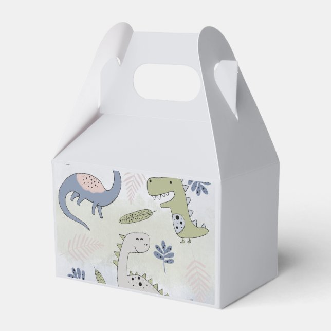 Pastel Dinosaur   Favor Box (Front Side)