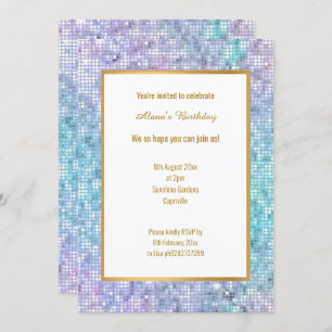 PASTEL DISCO SPARKLE  INVITATION