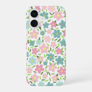 Pastel Ditsy Floral Shabby Chic Coquette iPhone 16 Case