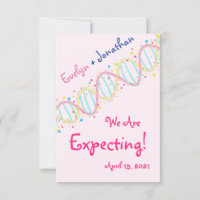 Pastel DNA We Are Expecting a Baby Girl Card