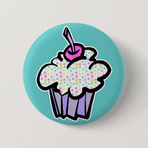 pastel dots cupcake 2 inch round button