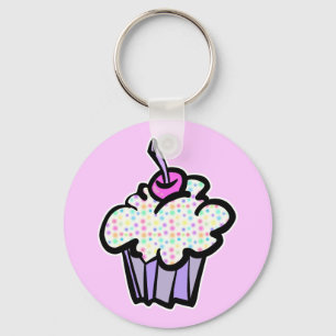 pastel dots cupcake keychain