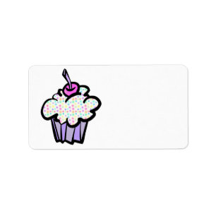 pastel dots cupcake label
