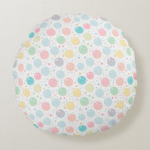 Pastel Dots Un-perfect Pattern Round Pillow