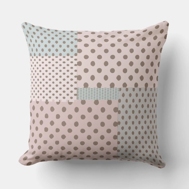 Pastel Dotted Designed  Throw Pillow (Front)