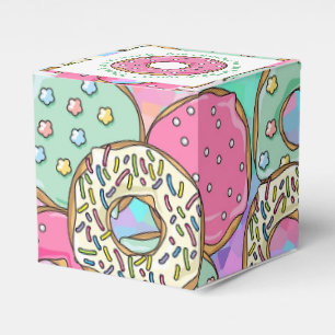 Pastel Doughnuts Birthday Party Theme Favor Box