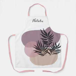 Pastel doux Abstrait blanc tropical tablier