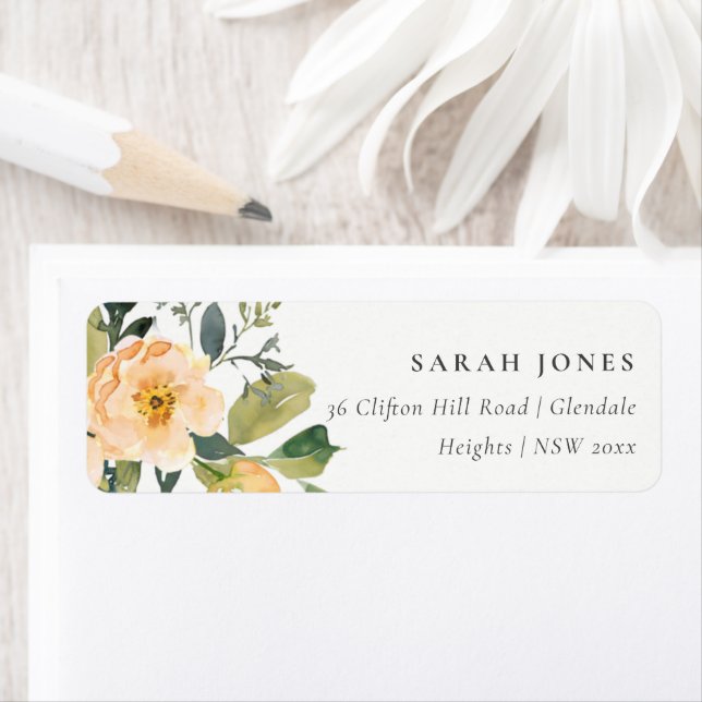 PASTEL DOUX PEACH PEONPEY WATERCOLOR ADRESSE FLORA (En situation)