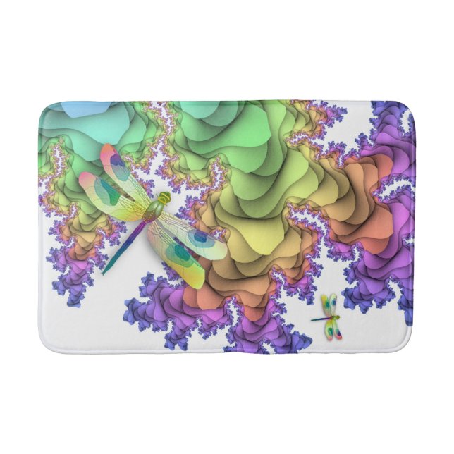 Pastel Dragonflies Bath Mat (Front)