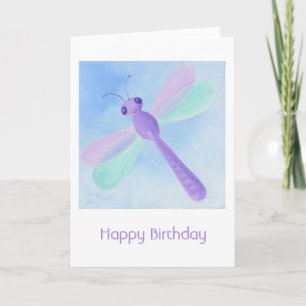 Pastel Dragonfly Birthday Card