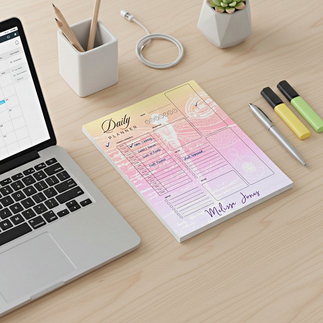 Pastel  dragonfly personalized daily planner notepad (Creator Uploaded)