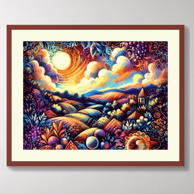 Pastel Drawing Abstract Landscape Poster (Creator Uploaded)