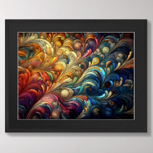 Pastel Drawing Abstract Organic Bubbly Colourful Poster