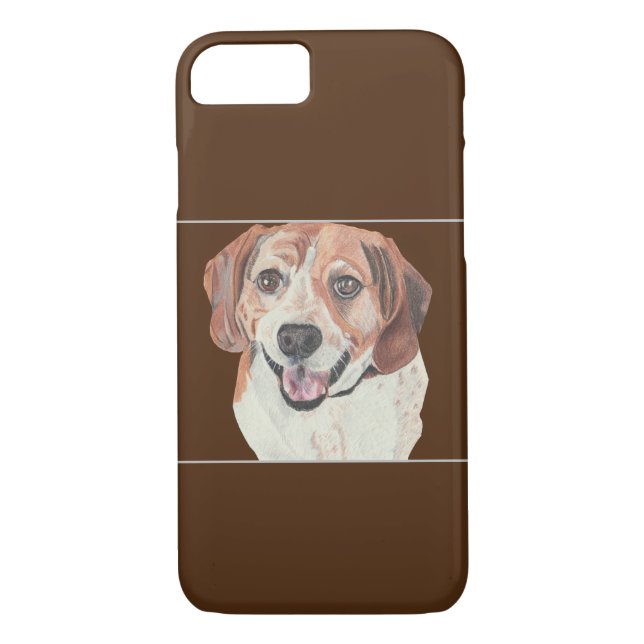 Pastel Drawing Beagle iPhone Case (Back)