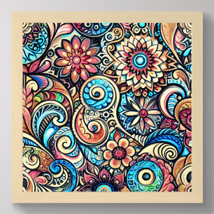 Pastel Drawing Bohemian Intricate Design Poster