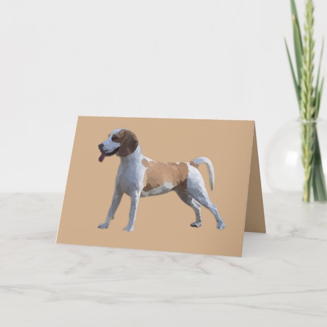 Pastel Drawing Happy Beagle Greeting Card (Front)