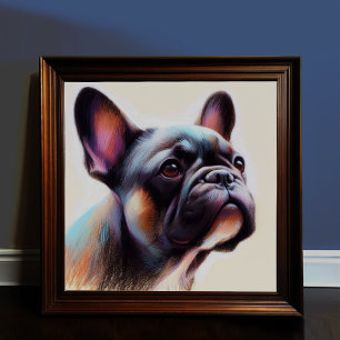 Pastel Drawing of a French Bulldog Poster