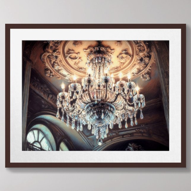 Pastel Drawing of Architecture Ornate Chandelier Poster (Creator Uploaded)